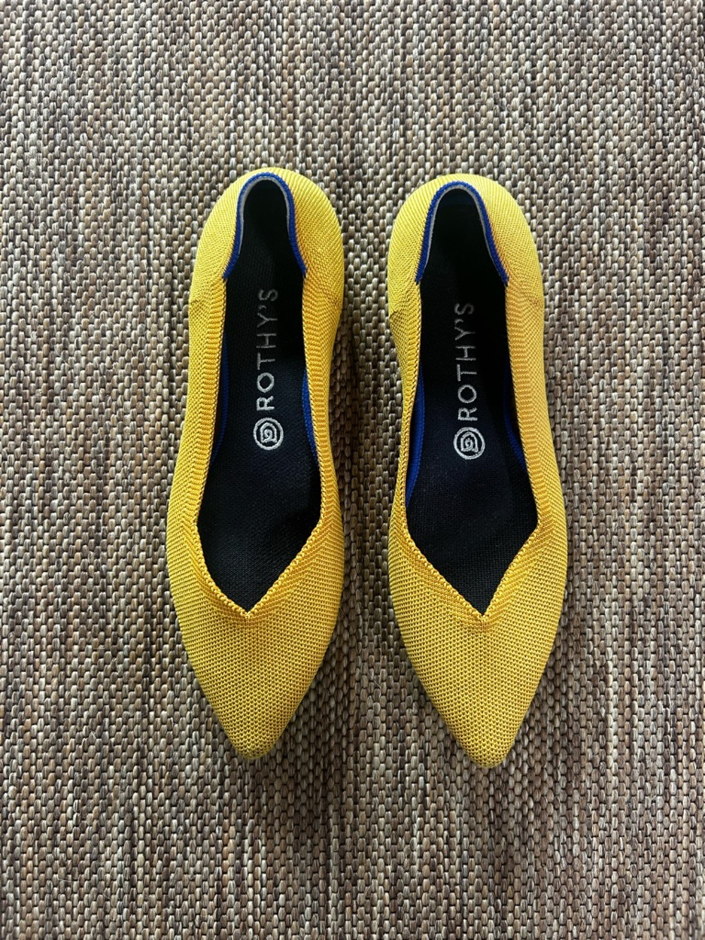Rothy's Yellow Pointed Knit Flats